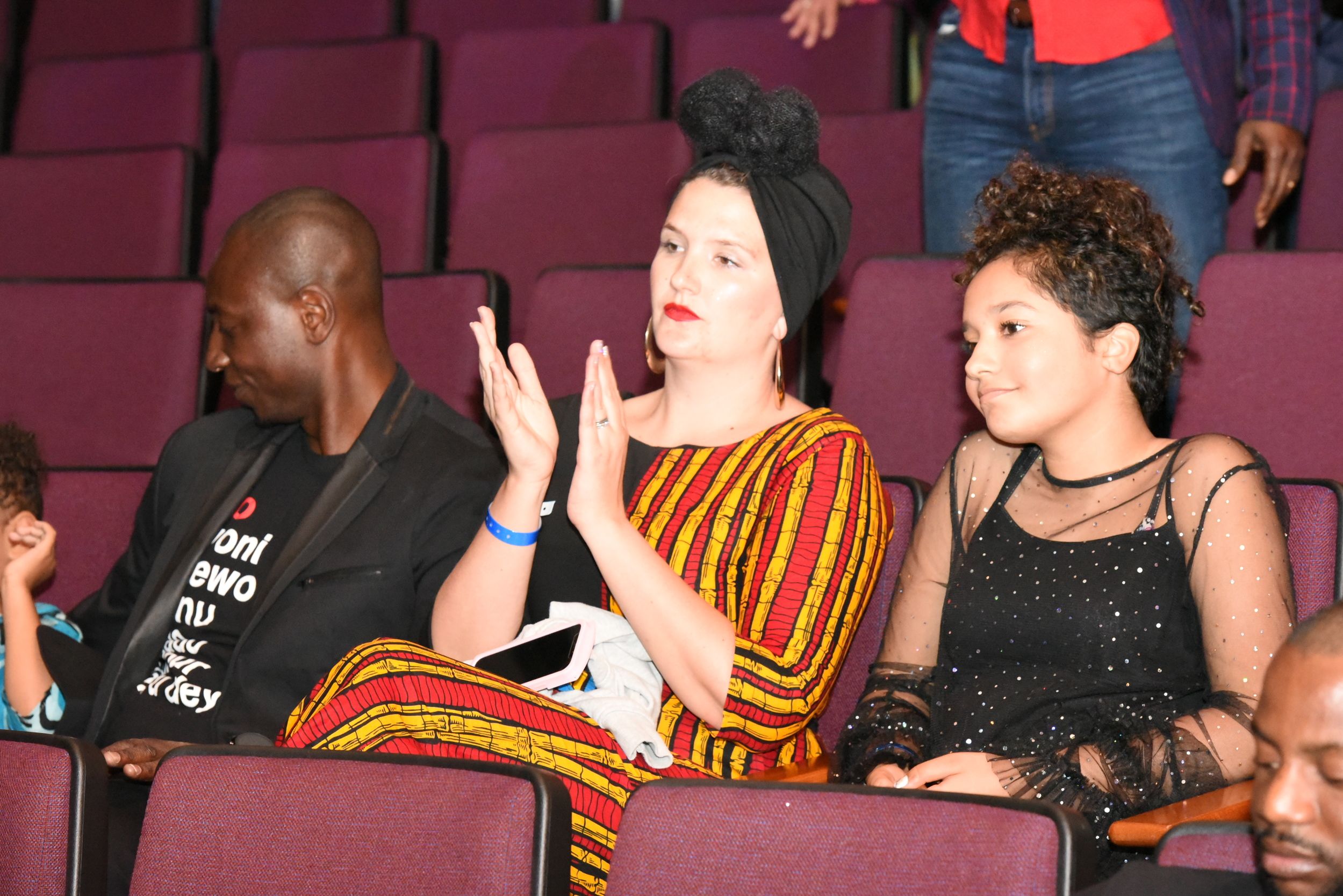 Church members seated together during an event