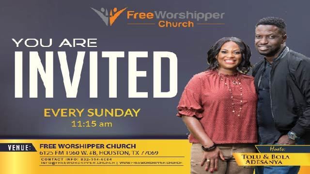 Free Worshipper Church invitation graphic for Sunday worship