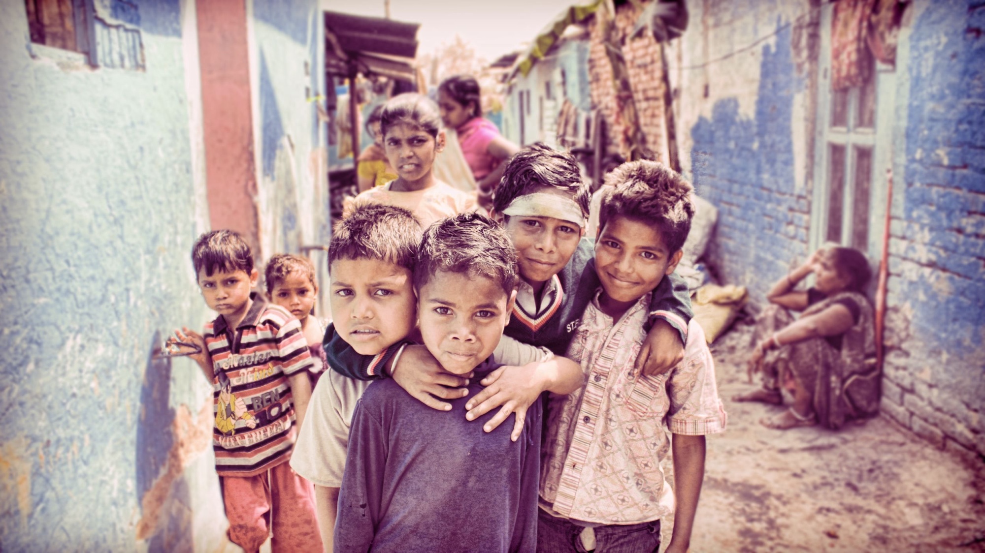 Children gathered together in community